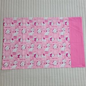 Pink Disney Marie Aristocats Cat Print Handmade Cotton Pillowcase